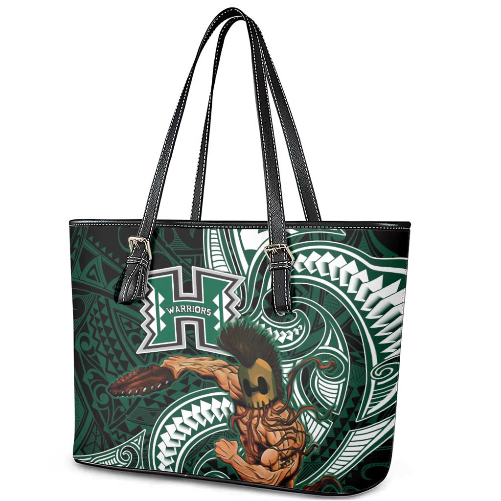 Hawaii Ikaika Warrior Football Leather Tote Bag Polynesian Tribal Tattoo - Polynesian Pride