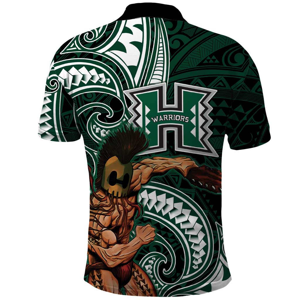Hawaii Ikaika Warrior Football Polo Shirt Polynesian Tribal Tattoo - Polynesian Pride