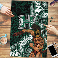 Hawaii Ikaika Warrior Football Puzzle Polynesian Tribal Tattoo LT05 Black - Polynesian Pride