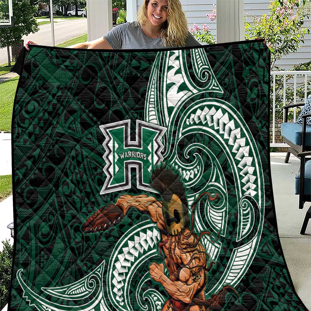 Hawaii Ikaika Warrior Football Quilt Polynesian Tribal Tattoo LT05 Black - Polynesian Pride