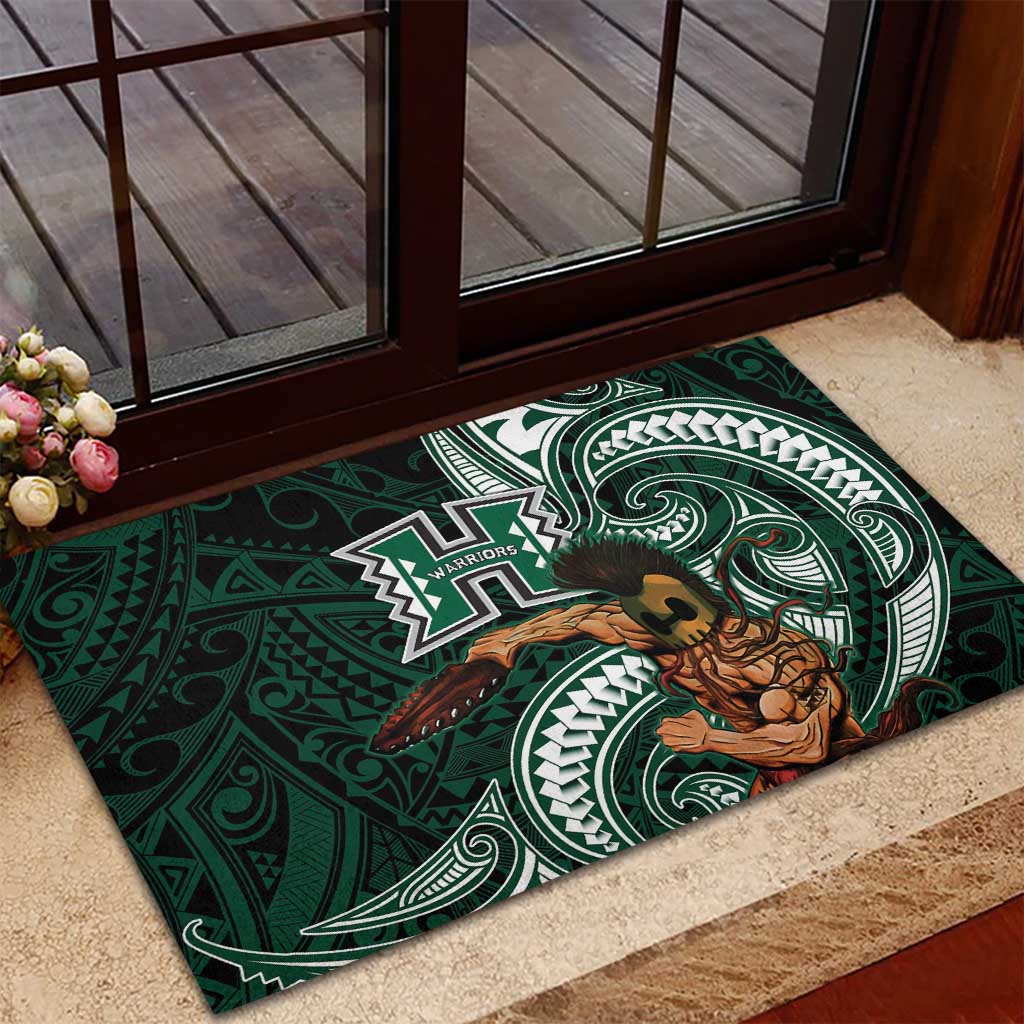 Hawaii Ikaika Warrior Football Rubber Doormat Polynesian Tribal Tattoo LT05 - Polynesian Pride
