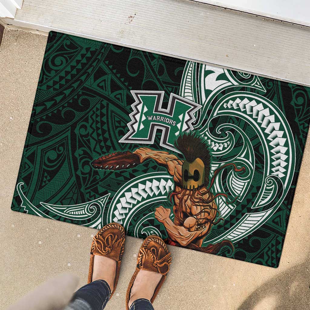 Hawaii Ikaika Warrior Football Rubber Doormat Polynesian Tribal Tattoo LT05 - Polynesian Pride