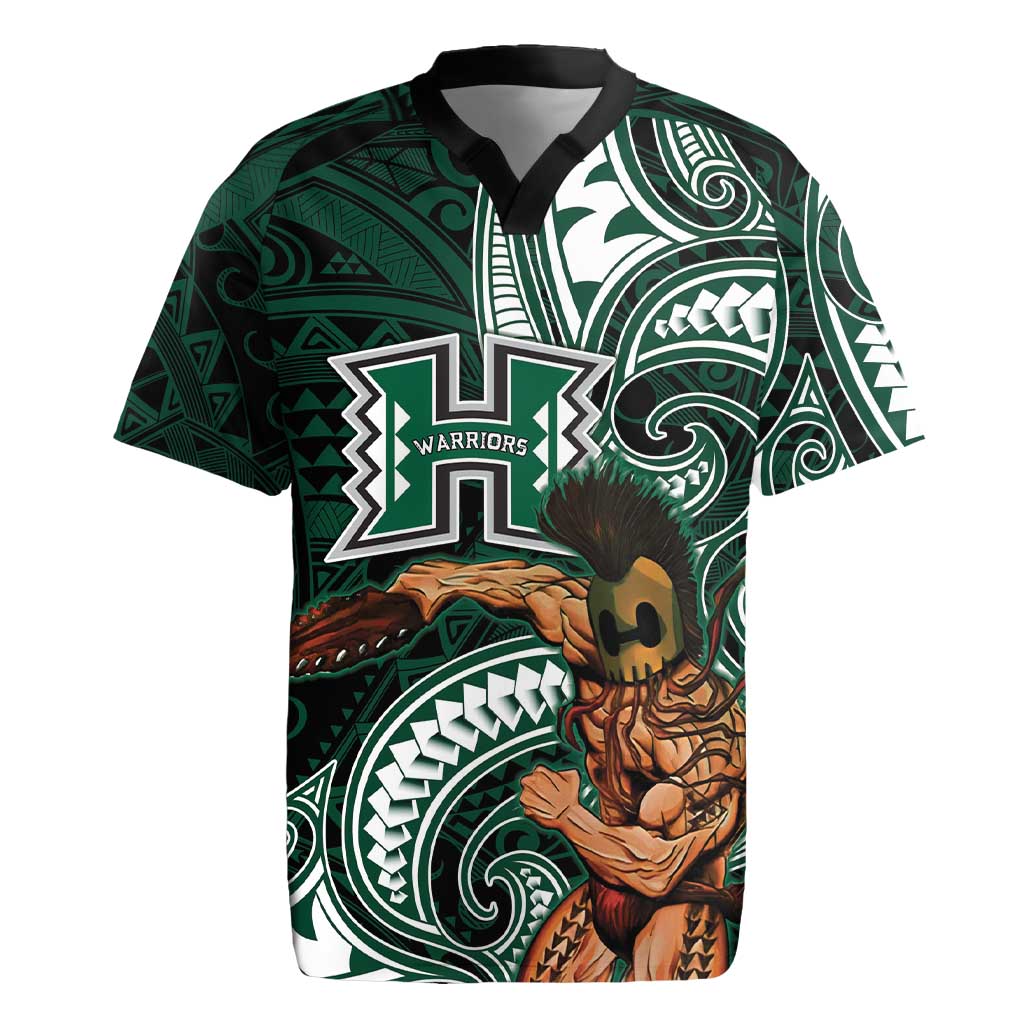 Hawaii Ikaika Warrior Football Rugby Jersey Polynesian Tribal Tattoo - Polynesian Pride
