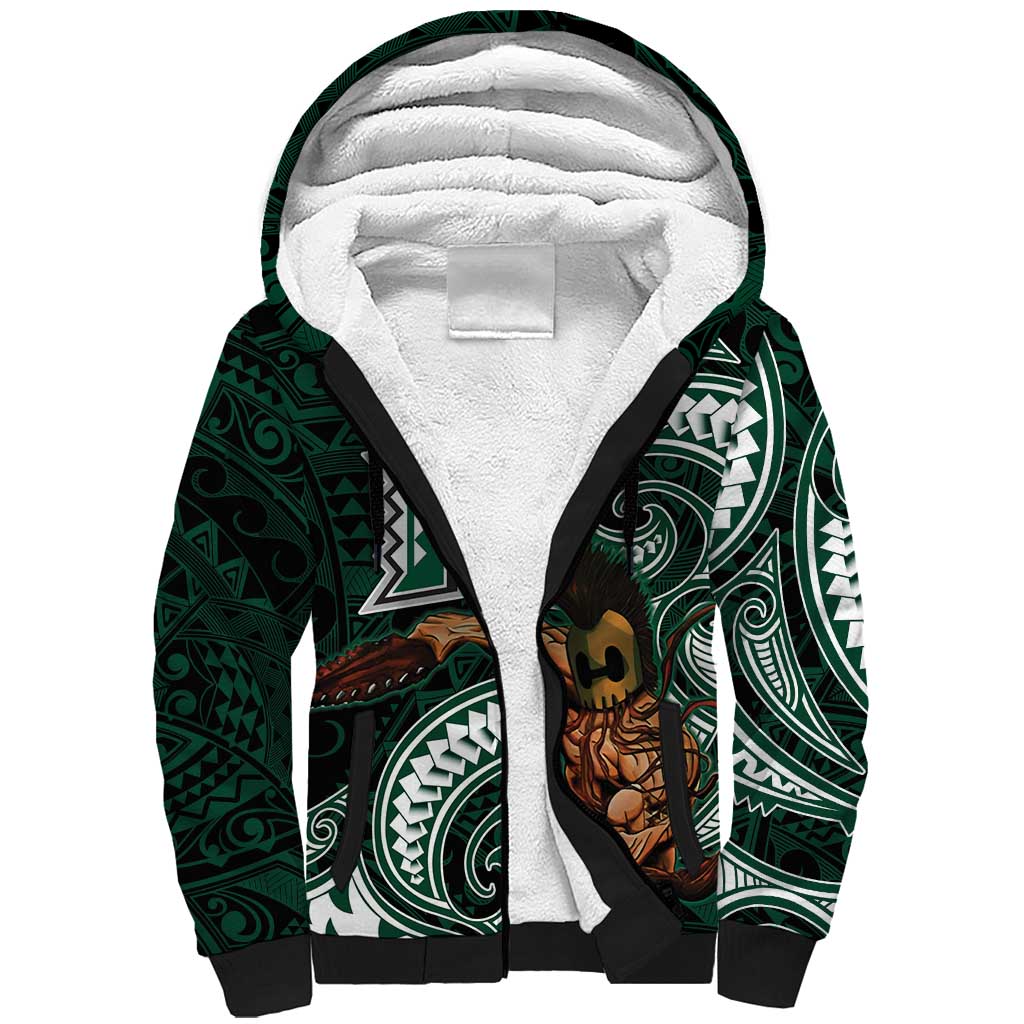 Hawaii Ikaika Warrior Football Sherpa Hoodie Polynesian Tribal Tattoo - Polynesian Pride