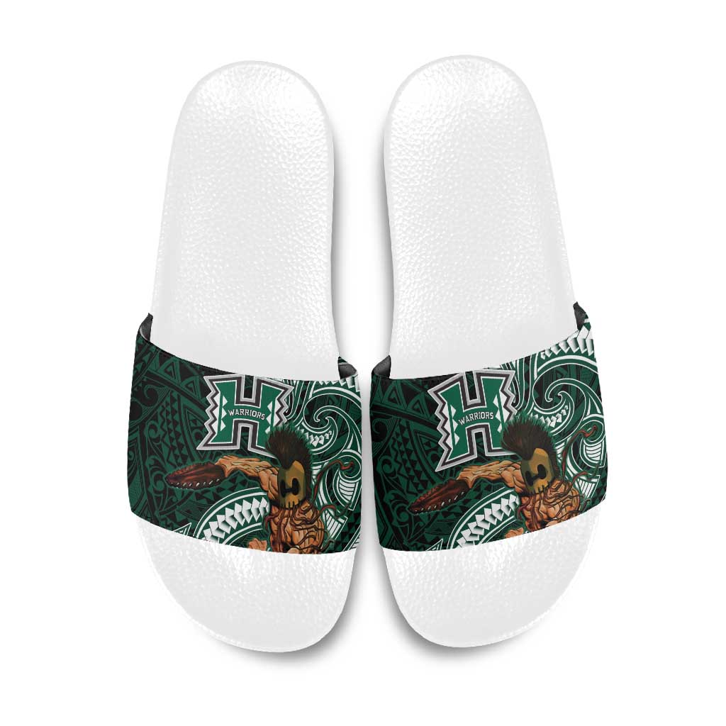 Hawaii Ikaika Warrior Football Slide Sandals Polynesian Tribal Tattoo LT05 Black - Polynesian Pride