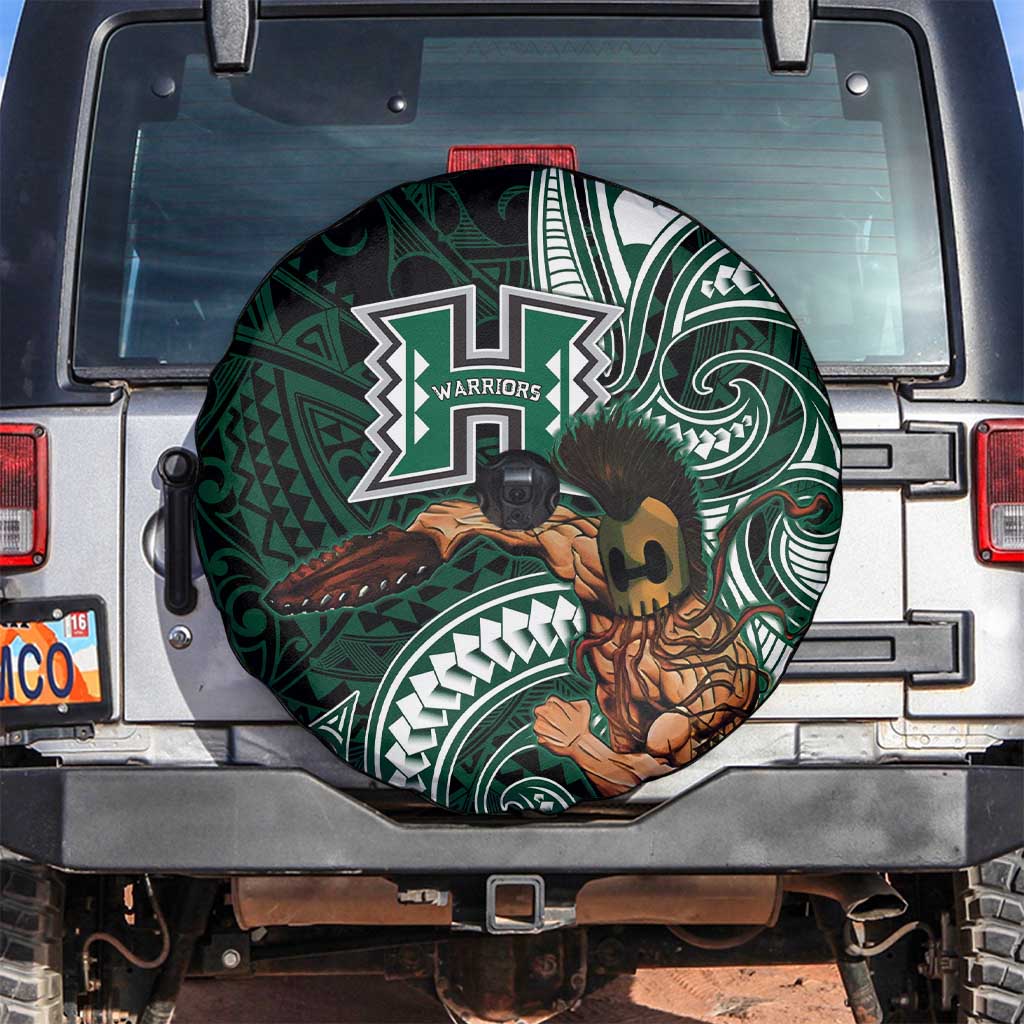 Hawaii Ikaika Warrior Football Spare Tire Cover Polynesian Tribal Tattoo - Polynesian Pride