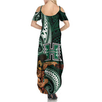 Hawaii Ikaika Warrior Football Summer Maxi Dress Polynesian Tribal Tattoo - Polynesian Pride