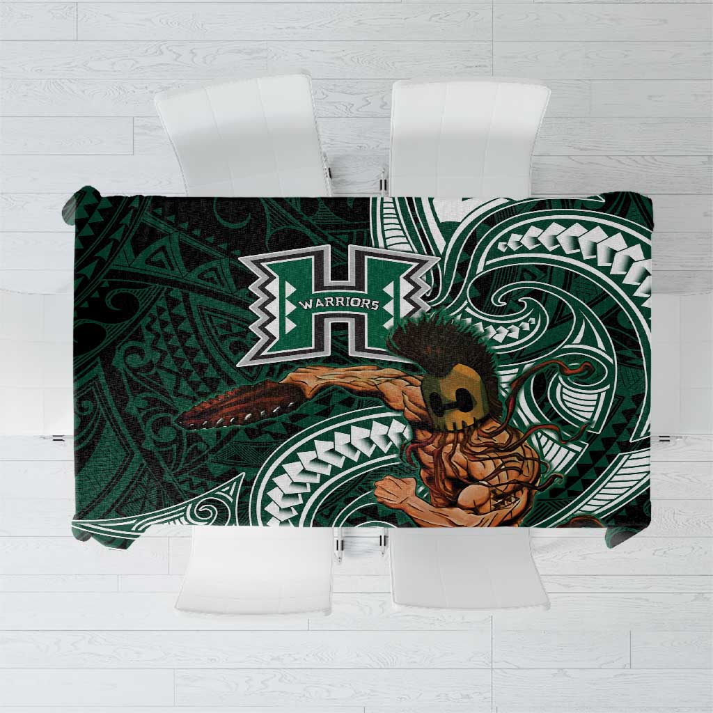 Hawaii Ikaika Warrior Football Tablecloth Polynesian Tribal Tattoo - Polynesian Pride
