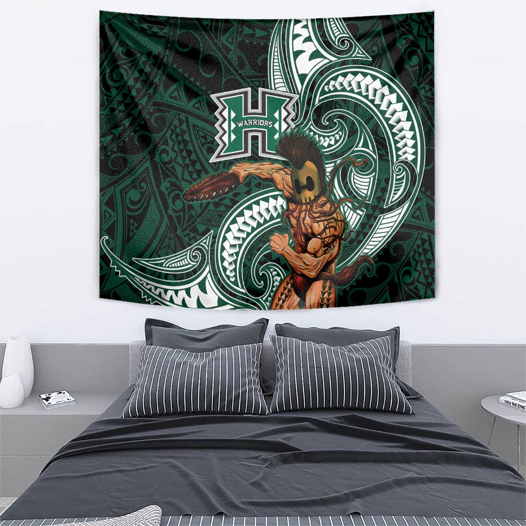 Hawaii Ikaika Warrior Football Tapestry Polynesian Tribal Tattoo - Polynesian Pride