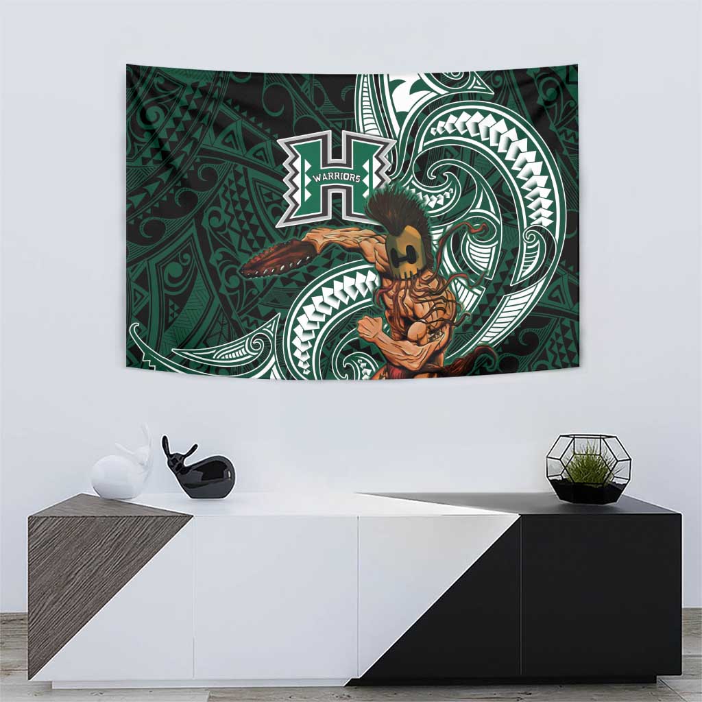 Hawaii Ikaika Warrior Football Tapestry Polynesian Tribal Tattoo - Polynesian Pride