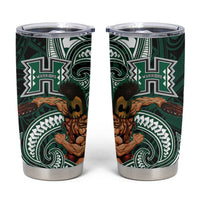 Hawaii Ikaika Warrior Football Tumbler Cup Polynesian Tribal Tattoo - Polynesian Pride