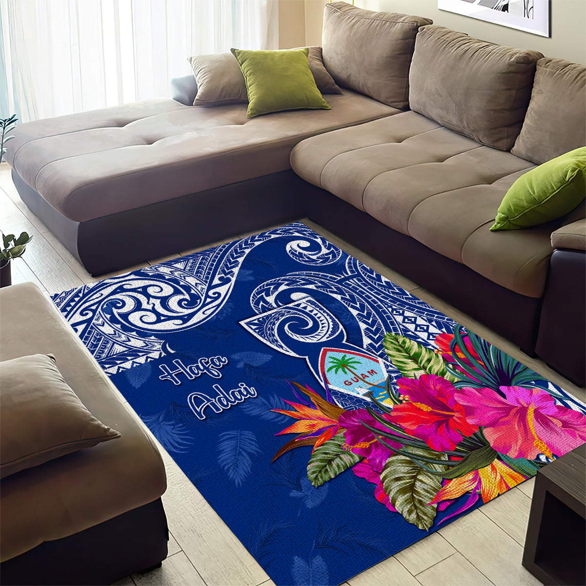 Hafa Adai Guam History and Chamorro Heritage Day Area Rug Blue Latte Stone LT05 - Polynesian Pride