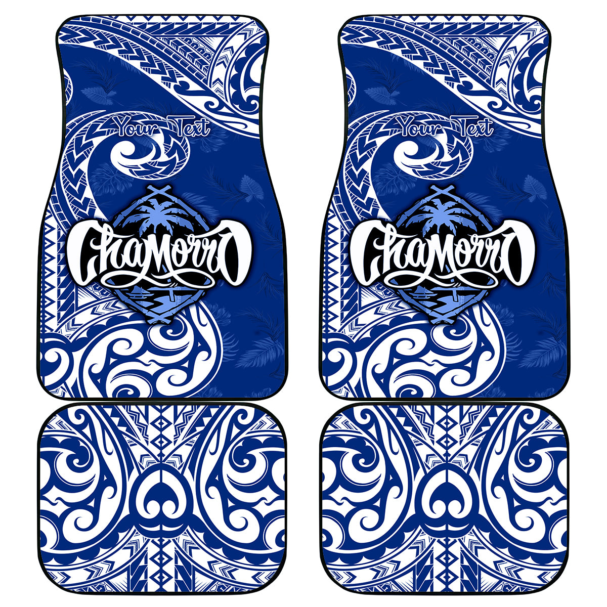 Personalised Hafa Adai Guam History and Chamorro Heritage Day Car Mats Blue Latte Stone LT05 Blue - Polynesian Pride