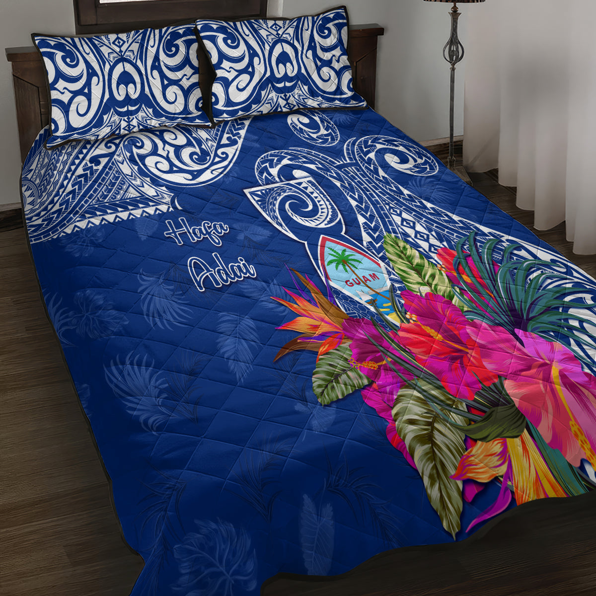 Hafa Adai Guam History and Chamorro Heritage Day Quilt Bed Set Blue Latte Stone LT05 - Polynesian Pride