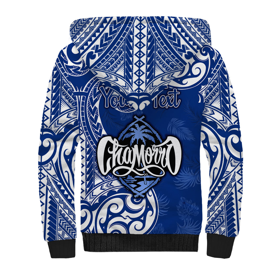 Personalised Hafa Adai Guam History and Chamorro Heritage Day Sherpa Hoodie Blue Latte Stone LT05 - Polynesian Pride