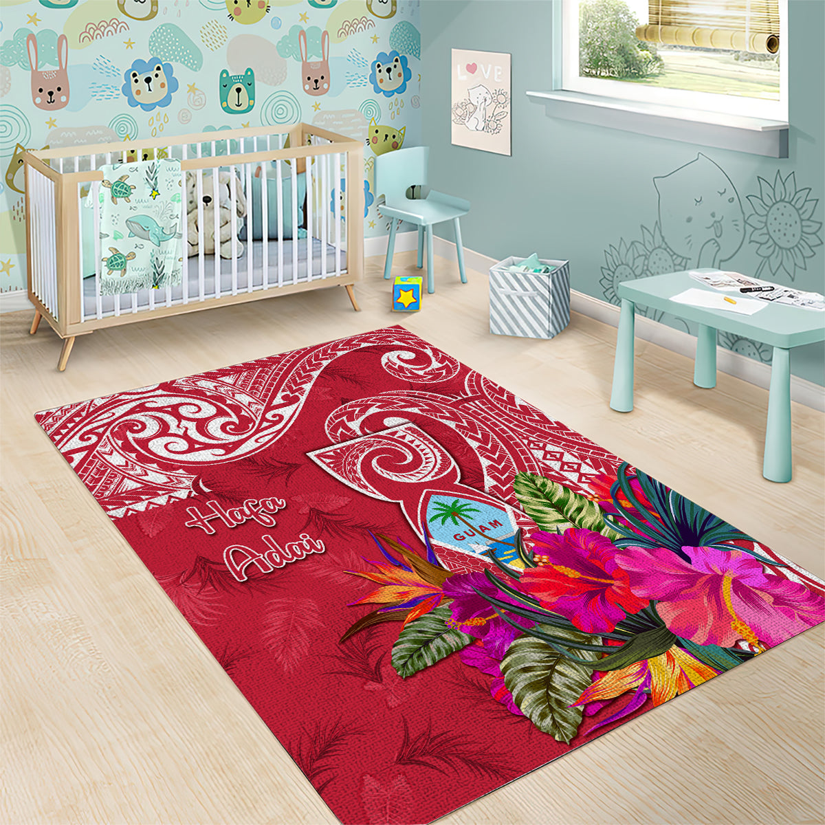 Hafa Adai Guam History and Chamorro Heritage Day Area Rug Red Latte Stone LT05 - Polynesian Pride