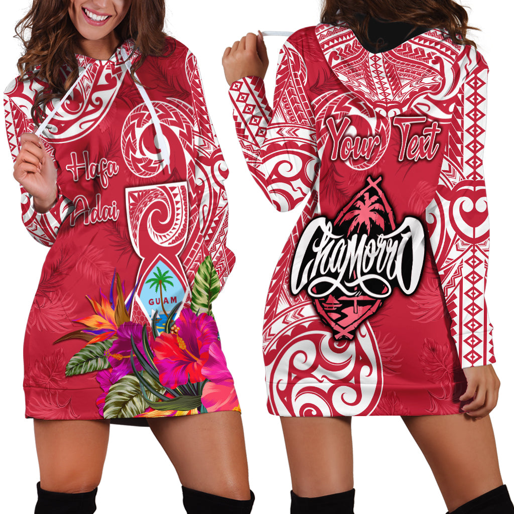Personalised Hafa Adai Guam History and Chamorro Heritage Day Hoodie Dress Red Latte Stone LT05 - Polynesian Pride