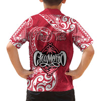 Personalised Hafa Adai Guam History and Chamorro Heritage Day Kid Hawaiian Shirt Red Latte Stone LT05 - Polynesian Pride