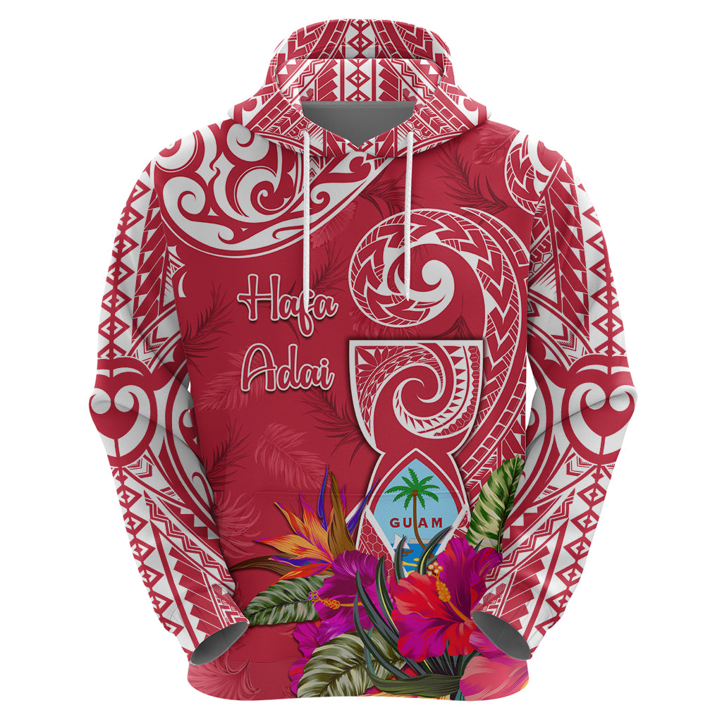 Personalised Hafa Adai Guam History and Chamorro Heritage Day Zip Hoodie Red Latte Stone LT05 - Polynesian Pride