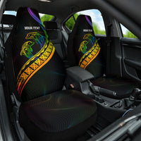 Personalised LGBT History Month Car Seat Cover Proud And Happy Polynesian Dolphin LT05 One Size Black - Polynesian Pride