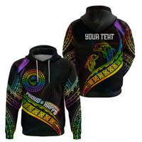 Personalised LGBT History Month Zip Hoodie Proud And Happy Polynesian Dolphin LT05 - Polynesian Pride