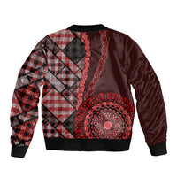 New Zealand Aotearoa Bomber Jacket Maori Harakeke Weaving Pattern Red LT05 - Polynesian Pride