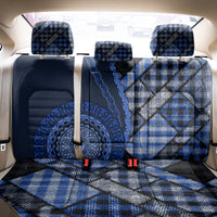 New Zealand Aotearoa Back Car Seat Cover Maori Harakeke Weaving Pattern Blue LT05 - Polynesian Pride