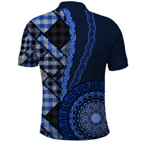 New Zealand Aotearoa Polo Shirt Maori Harakeke Weaving Pattern Blue LT05 - Polynesian Pride