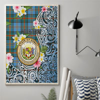 Hawaii State Canvas Wall Art Tropical Flowers With Tartan Pattern LT05 - Polynesian Pride