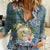 Personalised Hawaii State Women Casual Shirt Tropical Flowers With Tartan Pattern LT05 Female Blue - Polynesian Pride
