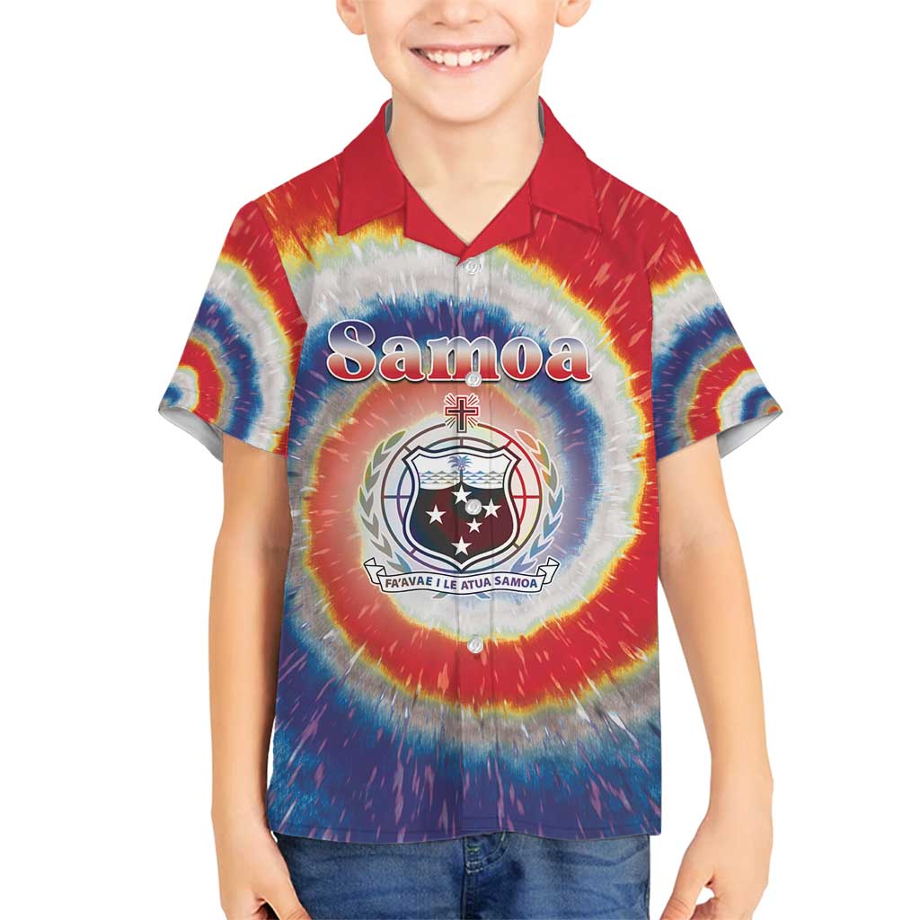 Samoa Family Matching Long Sleeve Bodycon Dress and Hawaiian Shirt Tie Dye Unique Style