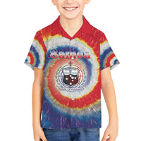 Samoa Family Matching Long Sleeve Bodycon Dress and Hawaiian Shirt Tie Dye Unique Style