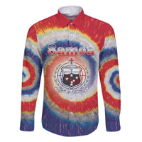 Samoa Family Matching Off The Shoulder Long Sleeve Dress and Hawaiian Shirt Tie Dye Unique Style