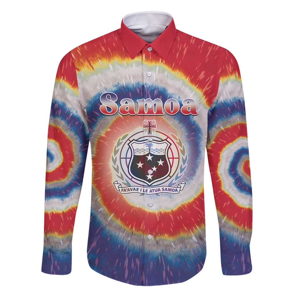 Samoa Family Matching Off Shoulder Short Dress and Hawaiian Shirt Tie Dye Unique Style