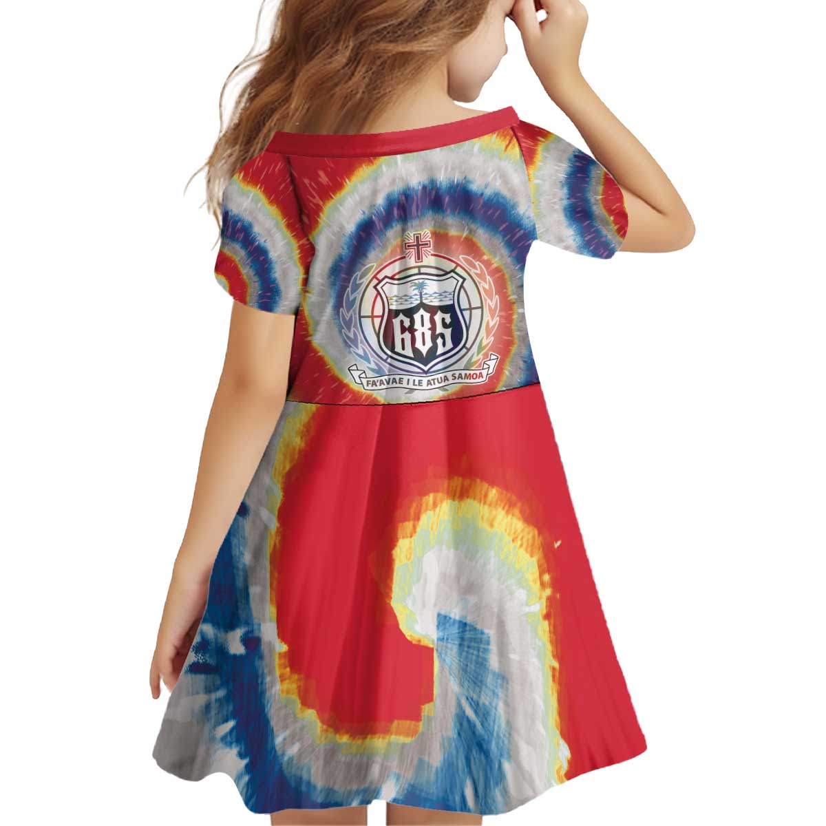 Samoa Kid Short Sleeve Dress Tie Dye Unique Style