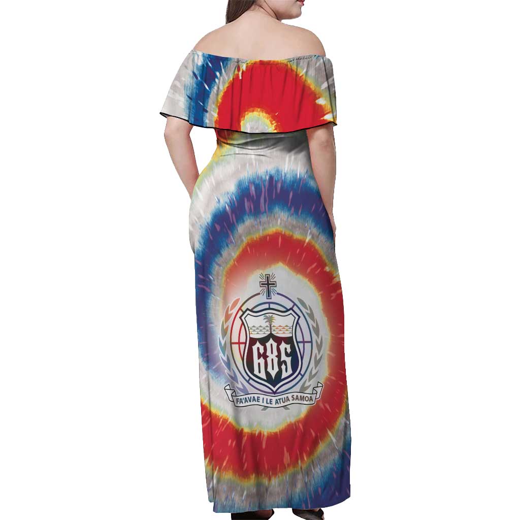 Samoa Off Shoulder Maxi Dress Tie Dye Unique Style