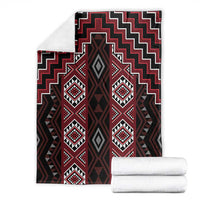 New Zealand Aotearoa Blanket Red Poutama With Taniko Pattern LT05