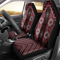 New Zealand Aotearoa Car Seat Cover Red Poutama With Taniko Pattern LT05