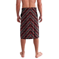 New Zealand Aotearoa Lavalava Red Poutama With Taniko Pattern LT05