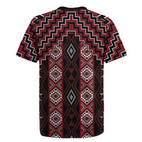 New Zealand Aotearoa Rugby Jersey Red Poutama With Taniko Pattern LT05