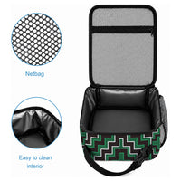New Zealand Aotearoa Lunch Bag Green Poutama With Taniko Pattern LT05 - Polynesian Pride