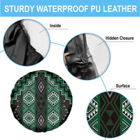 New Zealand Aotearoa Spare Tire Cover Green Poutama With Taniko Pattern LT05