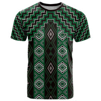 New Zealand Aotearoa T Shirt Green Poutama With Taniko Pattern LT05 Green - Polynesian Pride