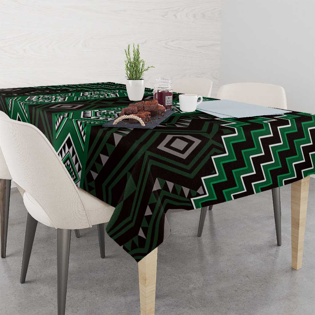 New Zealand Aotearoa Tablecloth Green Poutama With Taniko Pattern LT05