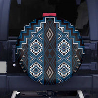 New Zealand Aotearoa Spare Tire Cover Blue Poutama With Taniko Pattern LT05 - Polynesian Pride