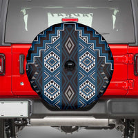 New Zealand Aotearoa Spare Tire Cover Blue Poutama With Taniko Pattern LT05 - Polynesian Pride