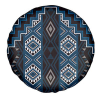 New Zealand Aotearoa Spare Tire Cover Blue Poutama With Taniko Pattern LT05 - Polynesian Pride