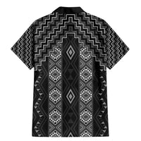 New Zealand Aotearoa Family Matching Mermaid Dress and Hawaiian Shirt Black Poutama With Taniko Pattern LT05