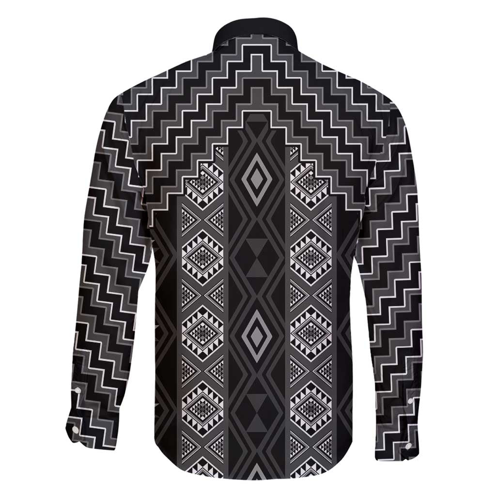 New Zealand Aotearoa Family Matching Tank Maxi Dress and Hawaiian Shirt Black Poutama With Taniko Pattern LT05