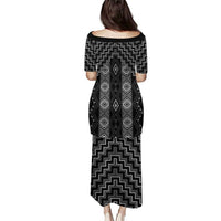 New Zealand Aotearoa Puletasi Black Poutama With Taniko Pattern LT05